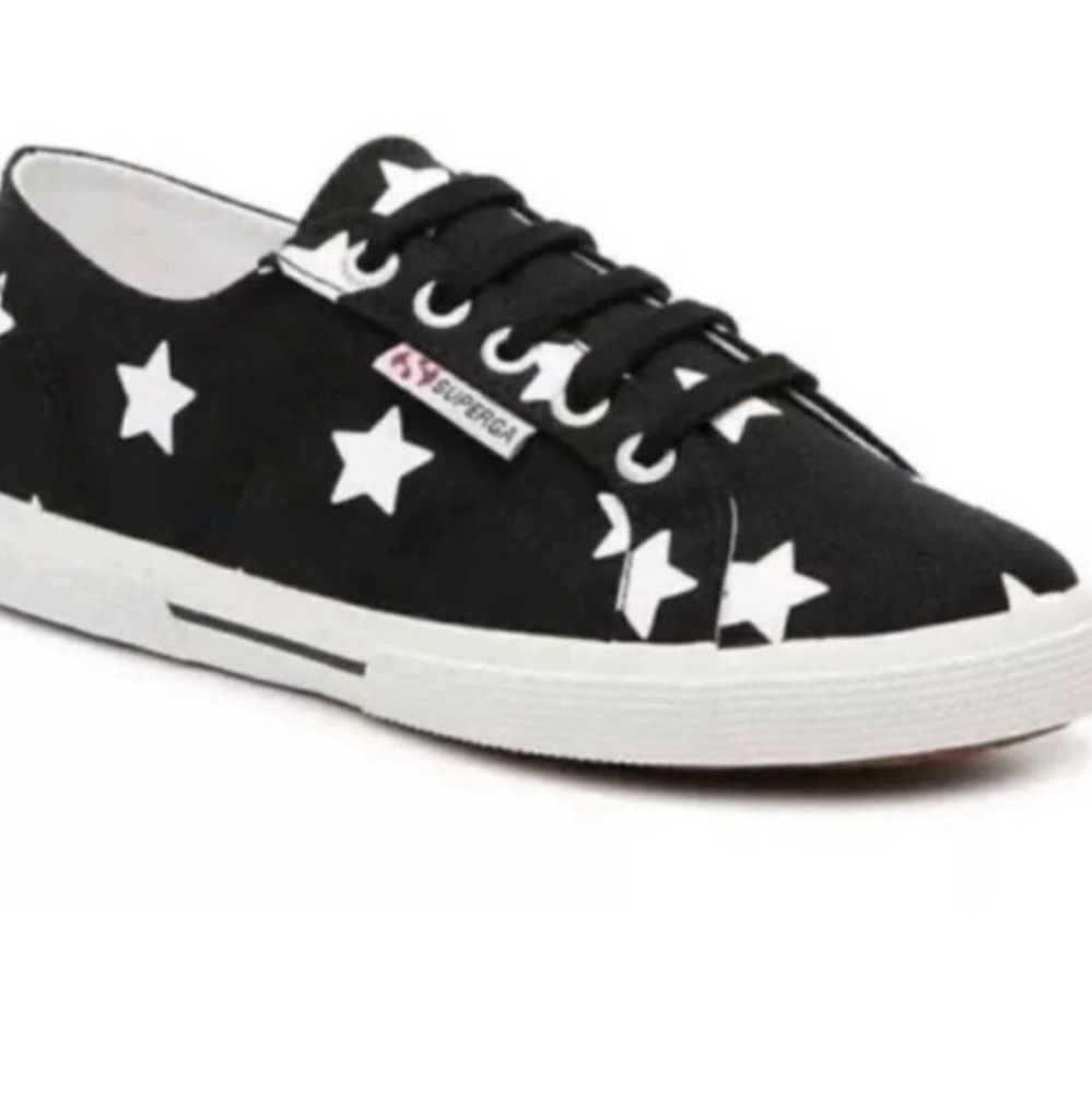 Superga Cotu Star Black Canvas Low-Tops, Size 39.5